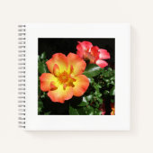 Cahier à spirale Dark Aspect - Roses orange vif (Devant)