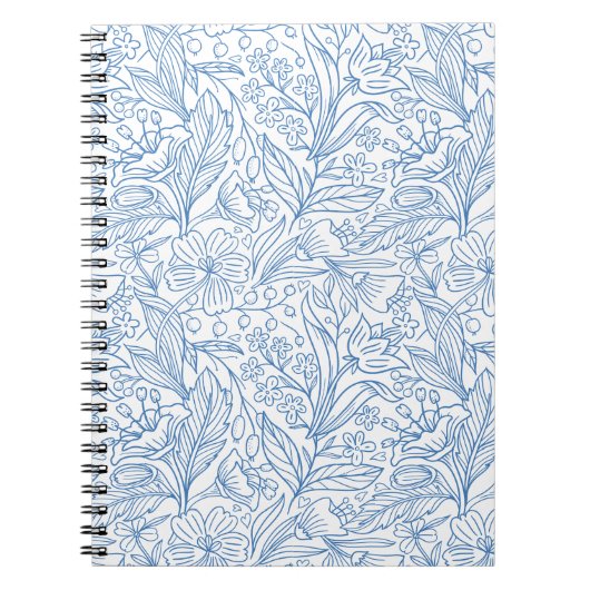 Cahier à spirale d'art botanique bleu (Devant)