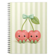 Cahier à spirale de cerises Kawaii Mignon