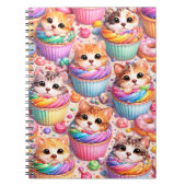 Cahier à spirale de chatons mignons et de cupcakes (Devant)