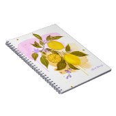 cahier à spirale de citrons à l'aquarelle libre (Côté Droit)