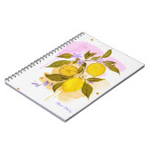cahier à spirale de citrons à l'aquarelle libre (Côté gauche)
