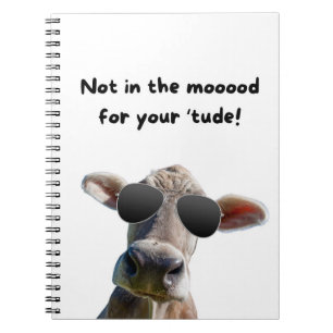Cahier à spirale de la vache pas d'humeur