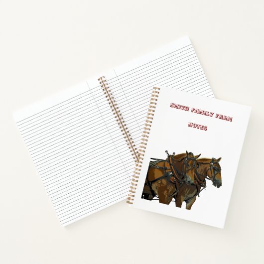 Cahier à spirale de l'attelage de chevaux de trait (Intérieur)