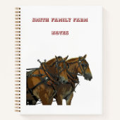 Cahier à spirale de l'attelage de chevaux de trait (Devant)