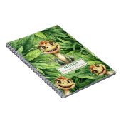 Cahier à spirale de photo de dinosaure avec nom pe (Côté Droit)