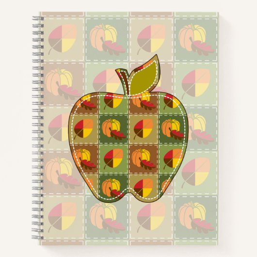Cahier à spirale de quilt d'automne (Devant)