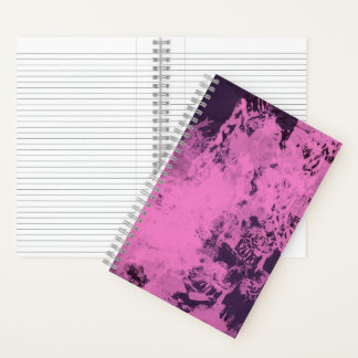 Cahier à spirale de style peinture grunge rose