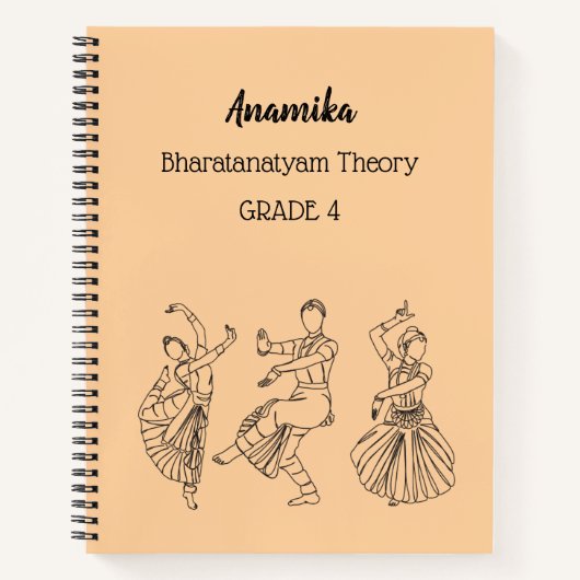 Cahier à spirale de théorie de danse bharatanatyam (Devant)
