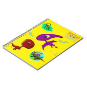 Cahier à spirale dinosaure jaune mignon (Côté gauche)