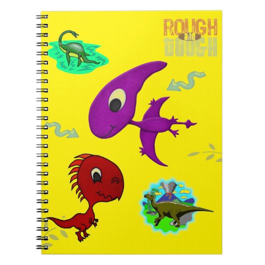 Cahier à spirale dinosaure jaune mignon (Devant)