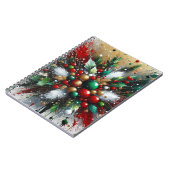 Cahier à spirale éclaboussures de Noël / Éclats bl (Côté gauche)