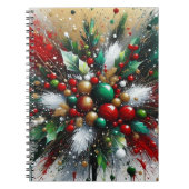 Cahier à spirale éclaboussures de Noël / Éclats bl (Devant)