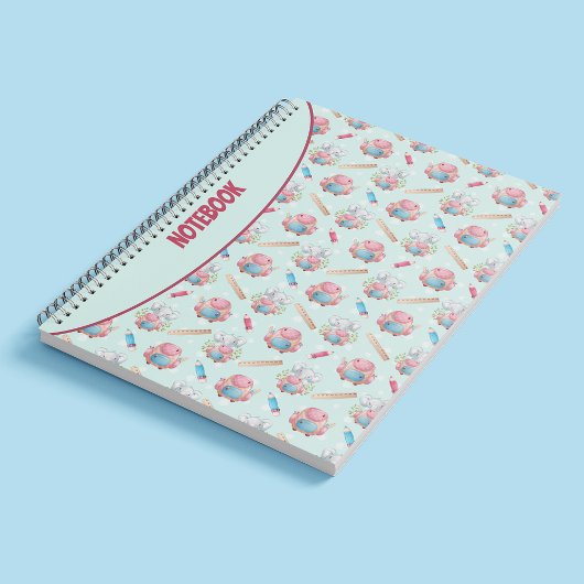 Cahier à spirale élégant à motif d'éléphant