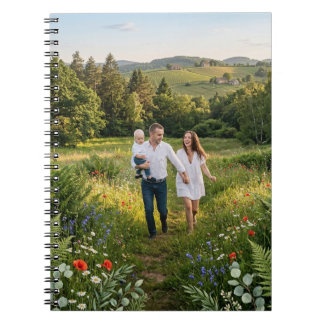 Cahier à spirale élégant avec photo de famille per