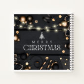 Cahier à spirale élégant noir Joyeux Noël (Dos)
