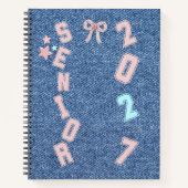 Cahier à spirale en patchwork en denim Senior 2027 (Devant)