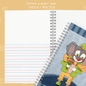 Cahier à spirale enfant éléphant clown mignon avec