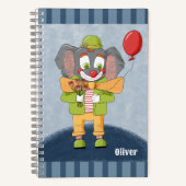 Cahier à spirale enfant éléphant clown mignon avec (Recto)