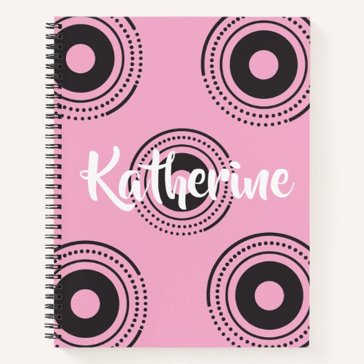 Cahier à spirale esthétique rose géométrique pour (Devant)