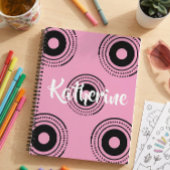 Cahier à spirale esthétique rose géométrique pour