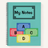 Cahier à spirale - Étiquettes Mes Notes (Devant)