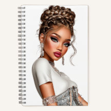 Cahier à spirale Fille Glamour Corset en Denim
