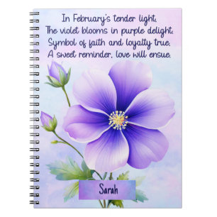 Cahier à spirale Fleur de naissance de février