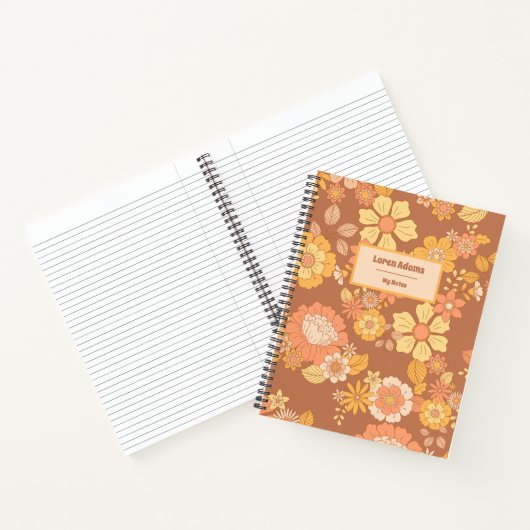 Cahier à spirale Fleur Rétro (Intérieur)