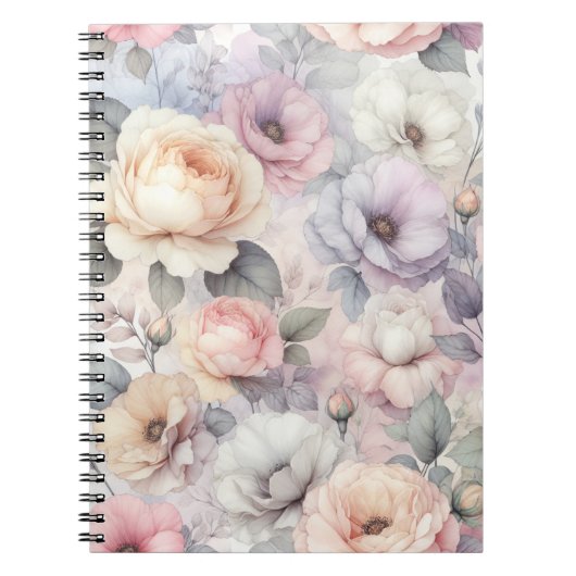 Cahier à spirale Fleurs élégantes de rose (Devant)