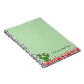 Cahier à spirale Fleurs orange de cactus vert (Côté Droit)