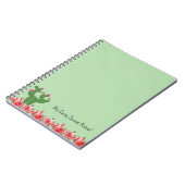 Cahier à spirale Fleurs orange de cactus vert (Côté gauche)