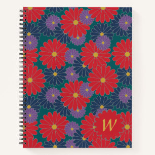 Cahier à spirale floral automnal éclaboussant