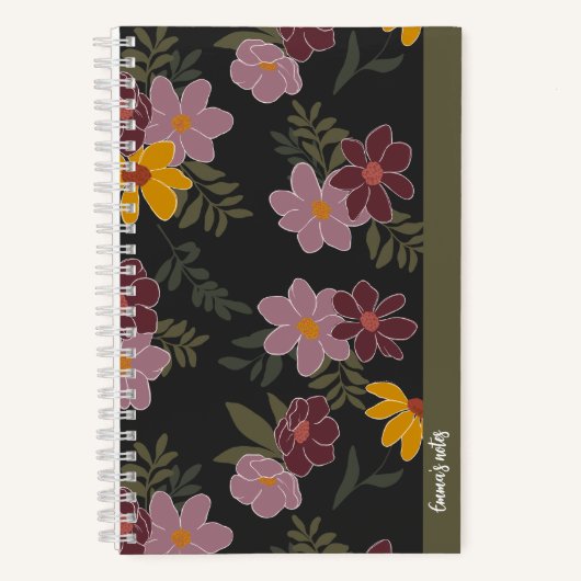Cahier à spirale floral automnal | joli journal (Recto)
