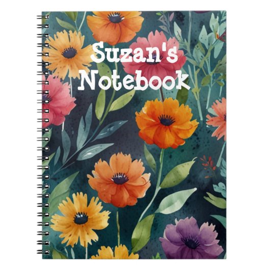 Cahier à spirale floral élégant (Devant)