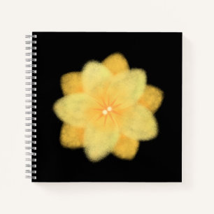 Cahier à spirale floral jaune lumineux – Élégant 