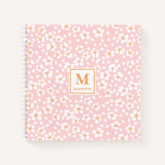 Cahier à spirale floral rose (Devant)