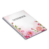 Cahier à spirale floral rose esthétique (Côté Droit)