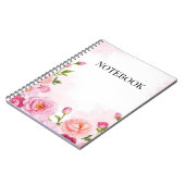 Cahier à spirale floral rose esthétique (Côté gauche)