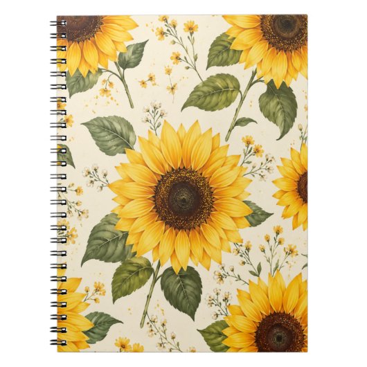 Cahier à spirale floral tournesol (Devant)