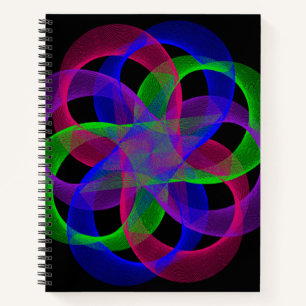 Cahier à spirale géométrique à double boucle en ma