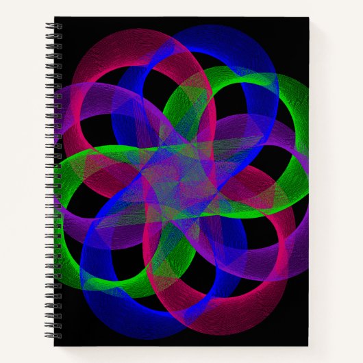 Cahier à spirale géométrique à double boucle en ma (Devant)