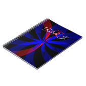 Cahier à spirale géométrique de couleur myrtille (Côté gauche)