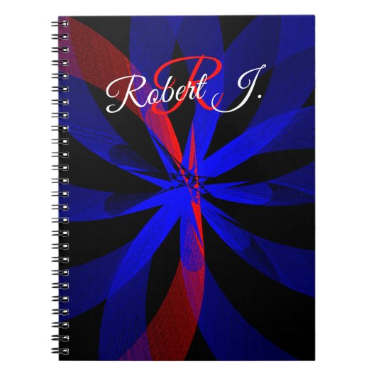 Cahier à spirale géométrique de couleur myrtille (Devant)