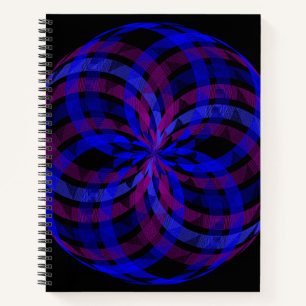 Cahier à spirale géométrique fleur pétale 3D Centr