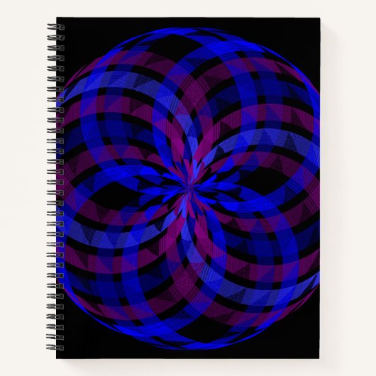 Cahier à spirale géométrique fleur pétale 3D Centr (Devant)