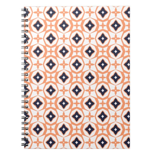 Cahier à spirale géométrique orange presque Shippo (Devant)