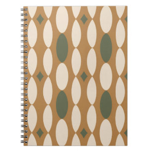 Cahier à spirale géométrique rétro