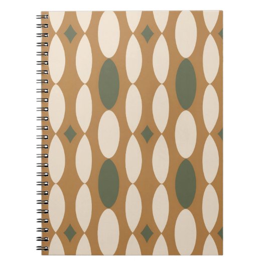 Cahier à spirale géométrique rétro (Devant)