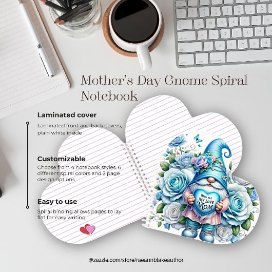 Cahier à spirale Gnome de la fête des mères